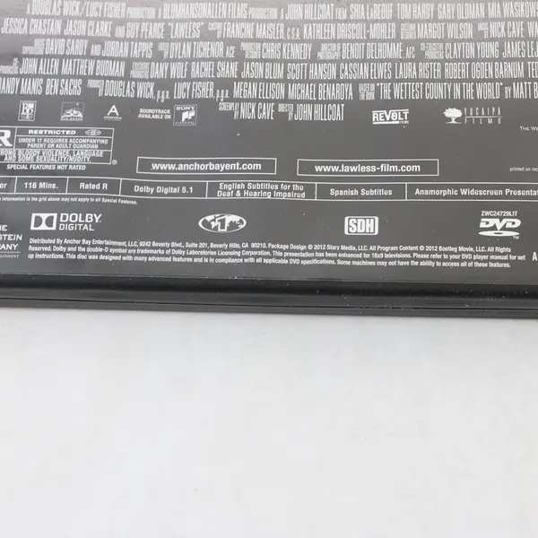 Lawless DVD from 2012 Tom Hardy Shia Labeouf Gary Oldman Guy Pearce