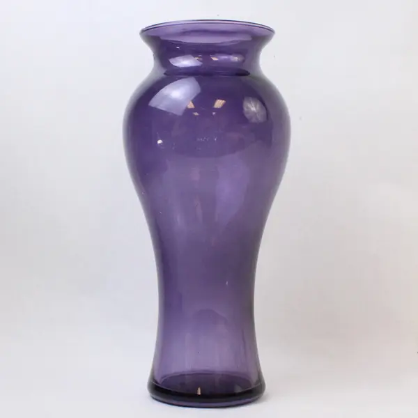 Large Purple Gondola Glass Vase 11in Decorative Collectible