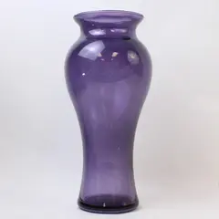 Large Purple Gondola Glass Vase 11in Decorative Collectible