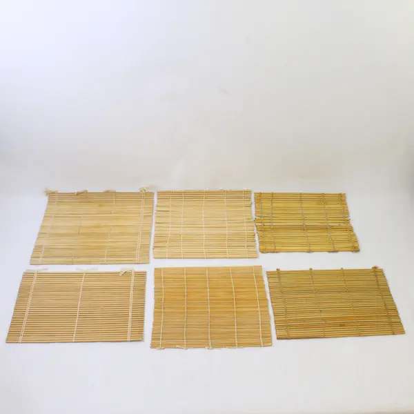 Lot of 6 Natural Bamboo Sushi Rolling Mats Makisu 