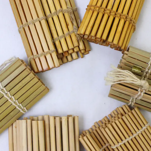Lot of 6 Natural Bamboo Sushi Rolling Mats Makisu 