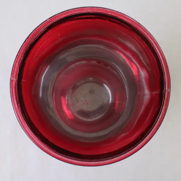 Ruby Red Glass Gathering Vase 8in H Collectible Decorative