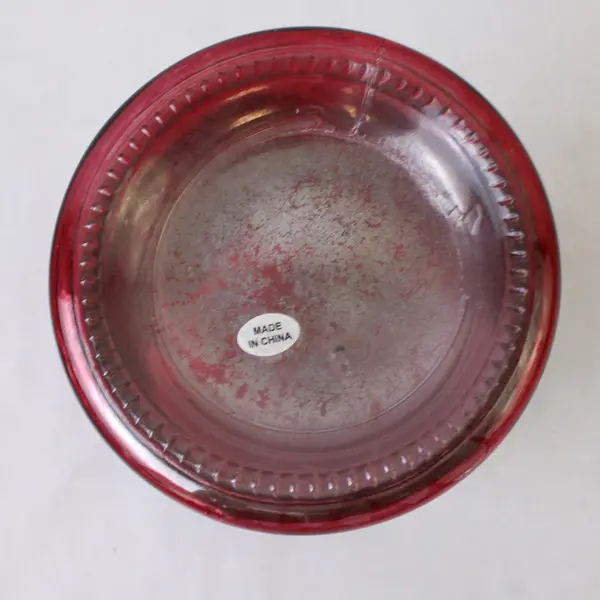 Ruby Red Glass Gathering Vase 8in H Collectible Decorative