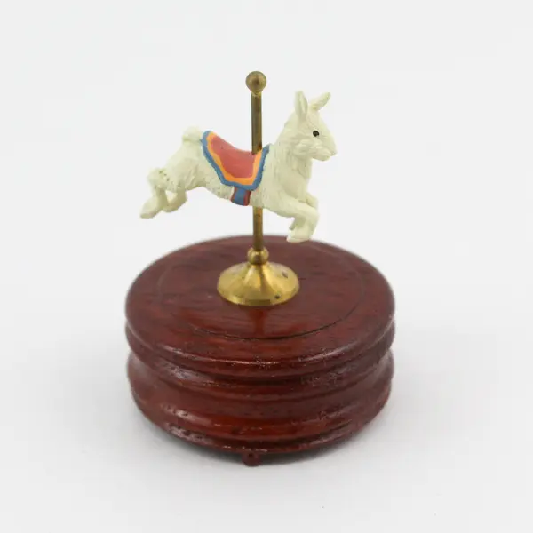 Vintage Willitts Designs Mini Carousel Rabbit Music Box It's A Small World 12017