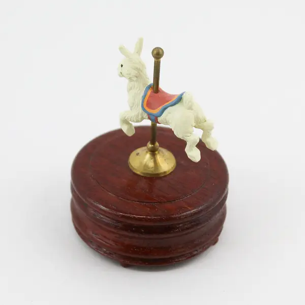 Vintage Willitts Designs Mini Carousel Rabbit Music Box It's A Small World 12017