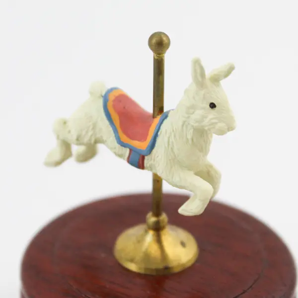 Vintage Willitts Designs Mini Carousel Rabbit Music Box It's A Small World 12017