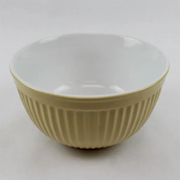 IB Laursen Mynte Ribbed Ceramic Mixing Bowl Wheat Straw