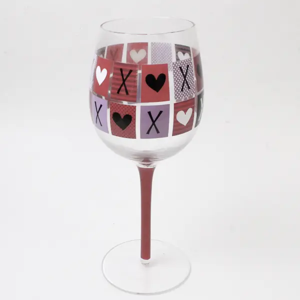 Lolita Hand-Painted Valentine's Day Wine Glass 9in Collectible