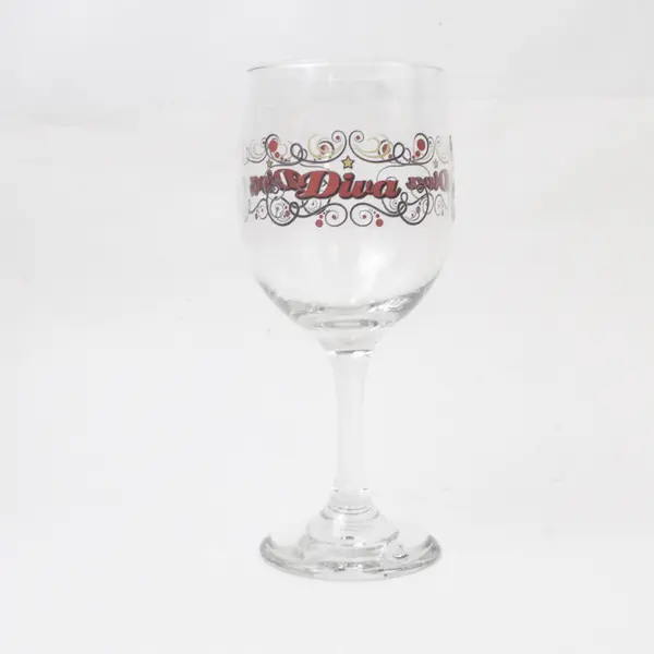 Diva Novelty Wine Glass Decorative Stemware 9.25 in Tall - Used