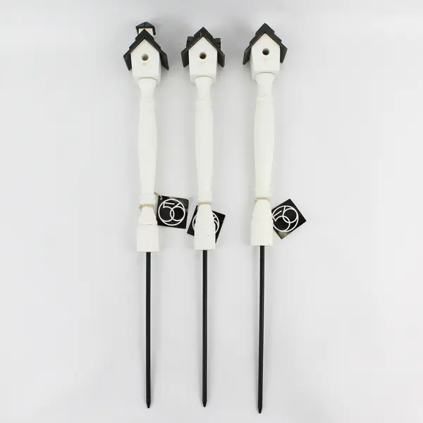 Lot of 3 Department 56 Birdhouse Spindle Yard Garden Stakes