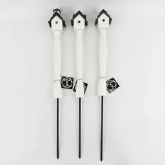 Lot of 3 Department 56 Birdhouse Spindle Yard Garden Stakes