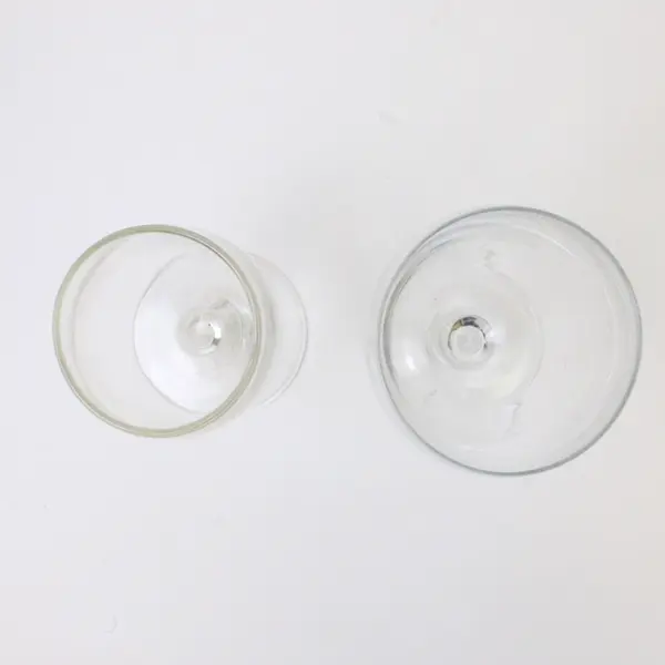 Lot of 2 Small Wine Glasses Clear Stemmed 6in Used
