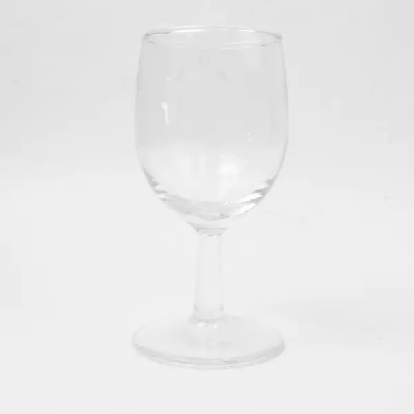 Lot of 2 Small Wine Glasses Clear Stemmed 6in Used
