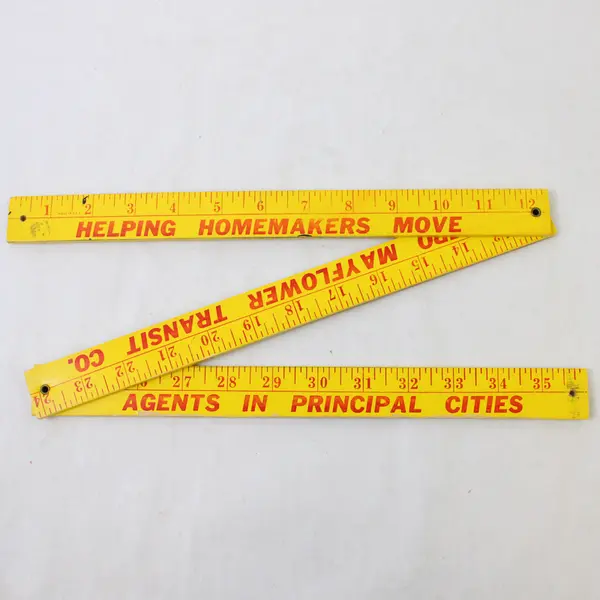 Vintage Aero Mayflower Transit Co. Yellow Wooden Advertising Folding Yardstick