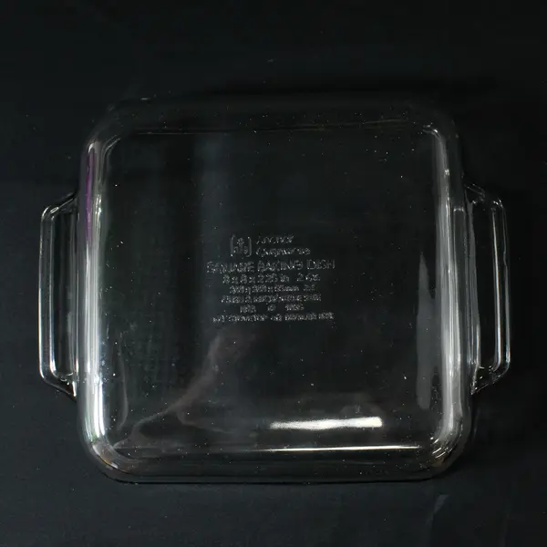 Vtg Anchor Hocking 2 Quart Square Clear Glass Casserole Baking Dish 8 x 8 Inch 
