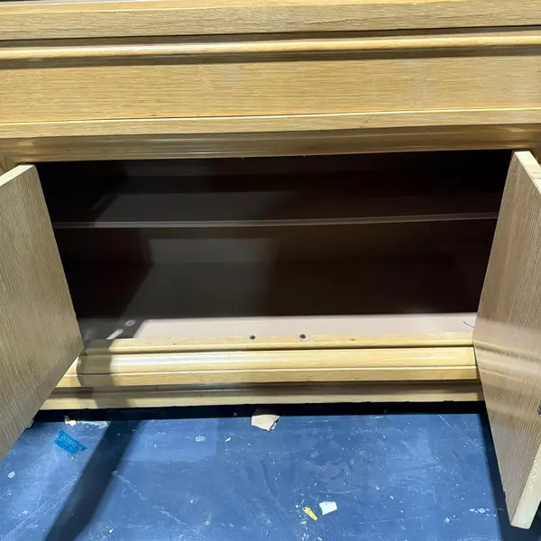 Vintage Light Wood MCM Display China Cabinet - Freight / Local Pickup