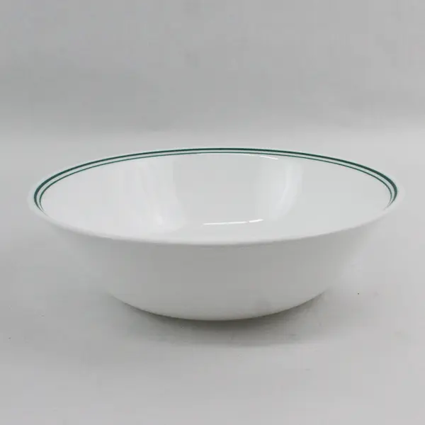 Corelle Rosemarie Double Green Stripes Vegetable Serving Bowl 8.5"