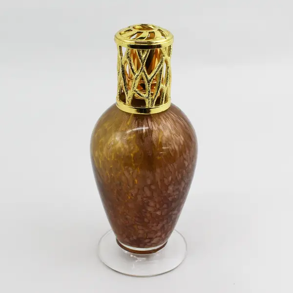 Home & Garden Party Gold Amber Art Glass Oil Lamp Diffuser