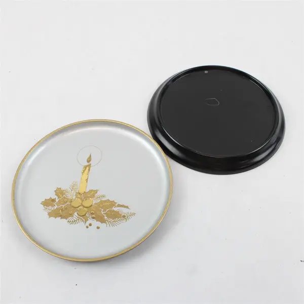 Vintage Otagiri Japan Christmas Coaster Set with Storage Holder