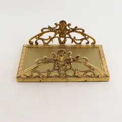 Vintage Mid Century Modern Brass Filigree Napkin Holder/Letter Holder/Tray