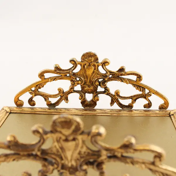 Vintage Mid Century Modern Brass Filigree Napkin Holder/Letter Holder/Tray