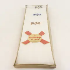 Vintage 1960's Men's Embroidered All Cotton Initial "S"  Handkerchiefs Set Of 3