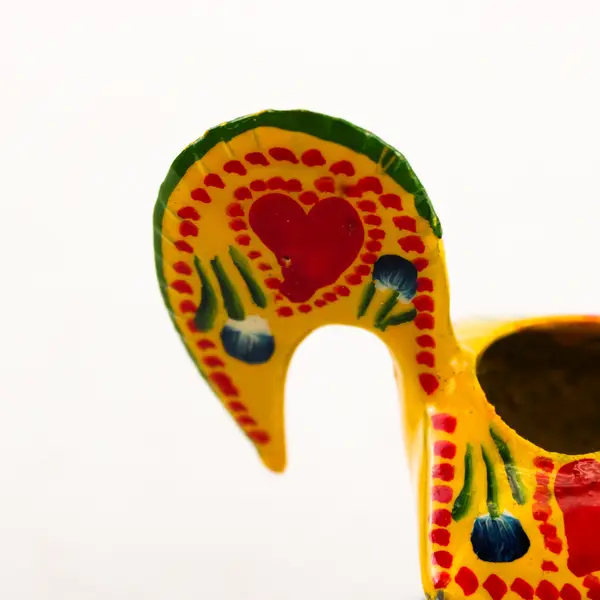 Portugal Good Luck Rooster of Barcelos 4 1/2" Hand Painted Yellow Metal Figurine