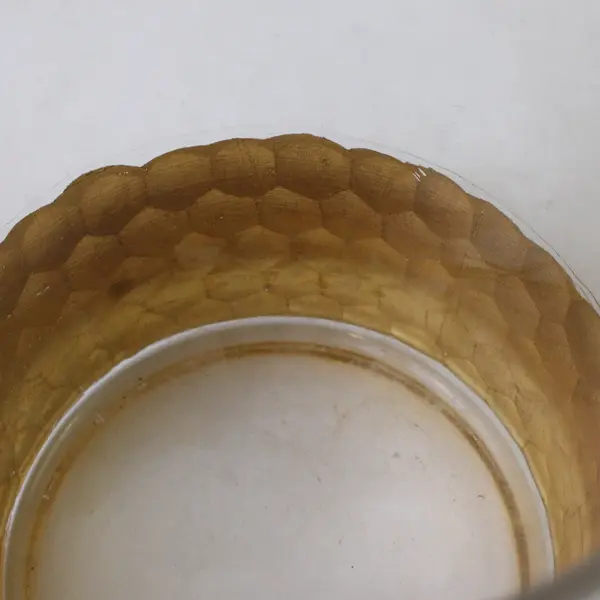 Clear Glass Elsa Vase Textured Gold Metallic Base 6in Small Accent Decor