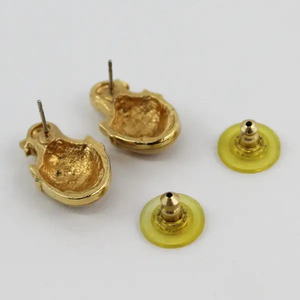 Vintage Avon Hatching Chick Gold-Tone Earrings