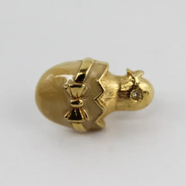 Vintage Avon Hatching Chick Gold-Tone Earrings
