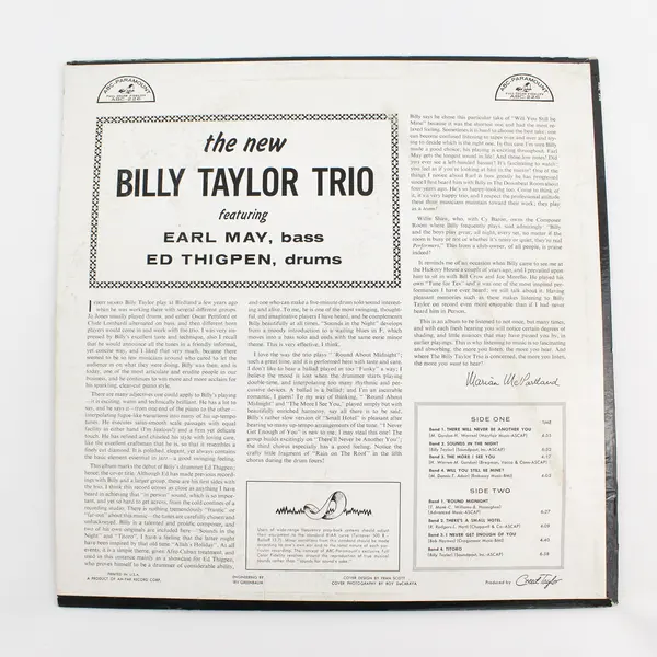 The New Billy Taylor Trio 12" Vinyl Record