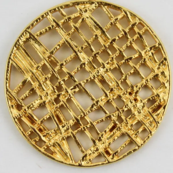 Gold-Tone Metal Circular Criss-Cross Dangle Earrings