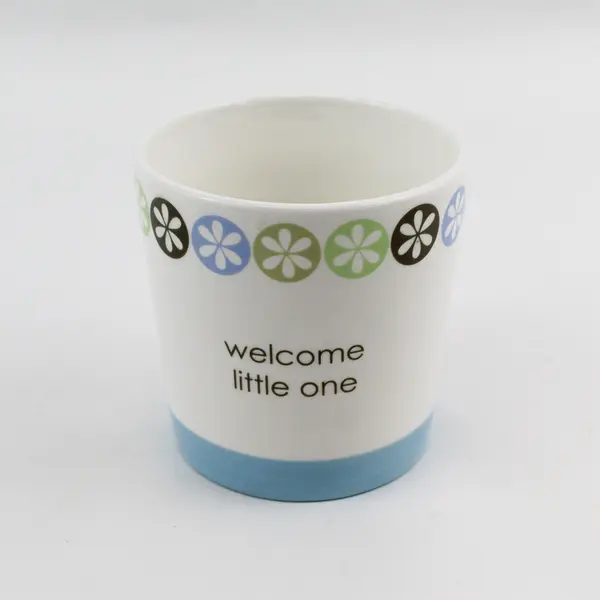  GUND Gifts Welcome Little One Ceramic Container Baby Shower Boy Blue
