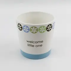  GUND Gifts Welcome Little One Ceramic Container Baby Shower Boy Blue