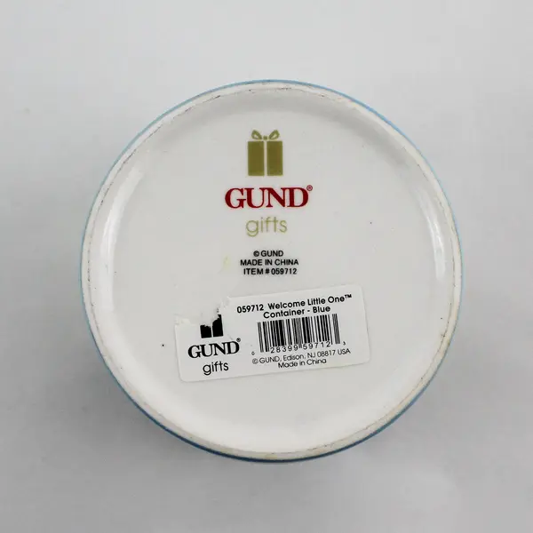  GUND Gifts Welcome Little One Ceramic Container Baby Shower Boy Blue