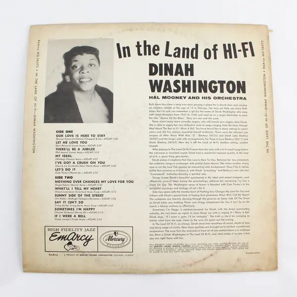 Dinah Washington – In The Land Of Hi-Fi 12" Vinyl Record