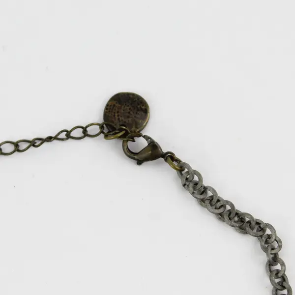 Two-Tone Metal Medallion Necklace 23"