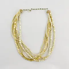 Multi-Strand Faux Pearl Beaded Necklace 21.5" Costume Jewelry 