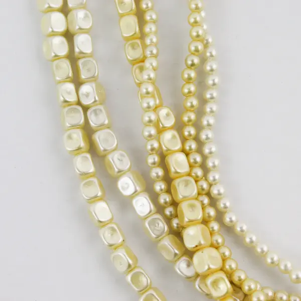 Multi-Strand Faux Pearl Beaded Necklace 21.5" Costume Jewelry 