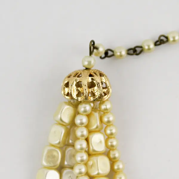Multi-Strand Faux Pearl Beaded Necklace 21.5" Costume Jewelry 