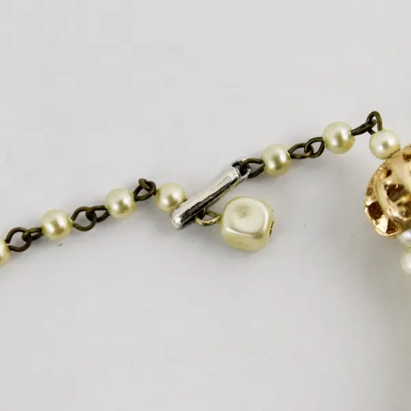 Multi-Strand Faux Pearl Beaded Necklace 21.5" Costume Jewelry 