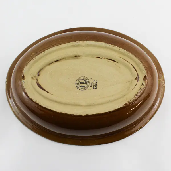 Vtg Pearson’s of Chesterfield 12” x 9” Brown Oval Stoneware Baking Dish England
