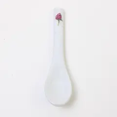 Vintage Porcelain Spoon Pink Rose Pattern Collectible 4" Tea Spoon