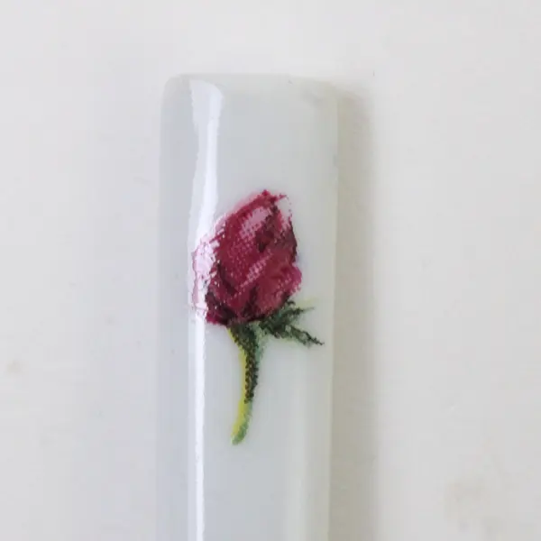 Vintage Porcelain Spoon Pink Rose Pattern Collectible 4" Tea Spoon