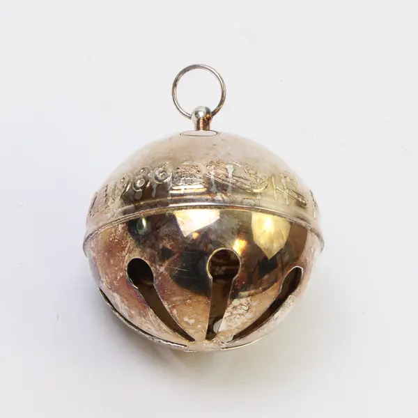 Vintage Wallace 1986 Silver Plated Sleigh Bell Ball Ornament 2.75 in
