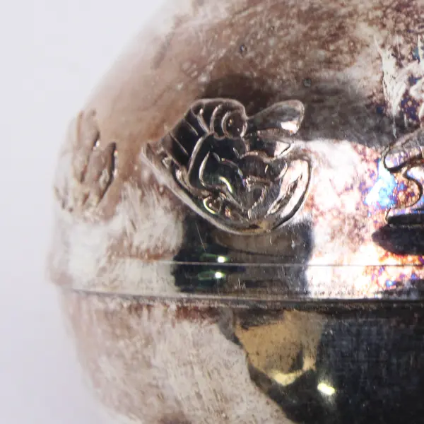 Vintage Wallace 1986 Silver Plated Sleigh Bell Ball Ornament 2.75 in