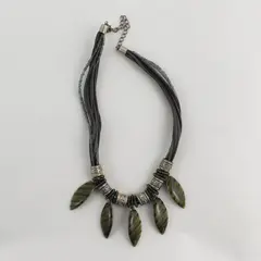 Multi-Strand Beaded Grunge Boho Necklace 18"