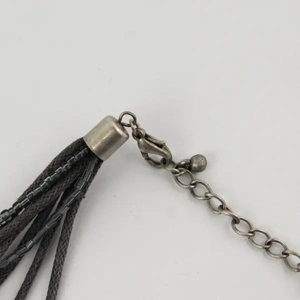 Multi-Strand Beaded Grunge Boho Necklace 18"