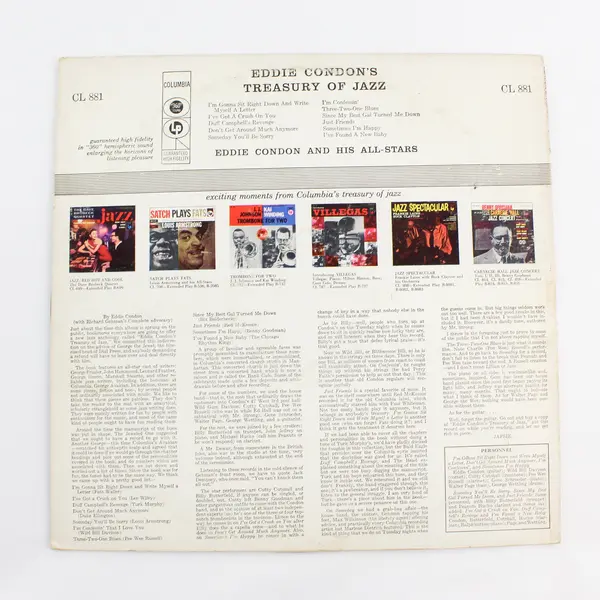 Eddie Condon's - Treasury Of Jazz  12" Vinyl Record 