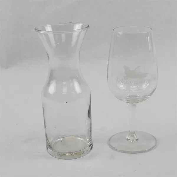 Lot of 2 Schwarzenberg Winery Promotional Drinking Glass Clear Vintage